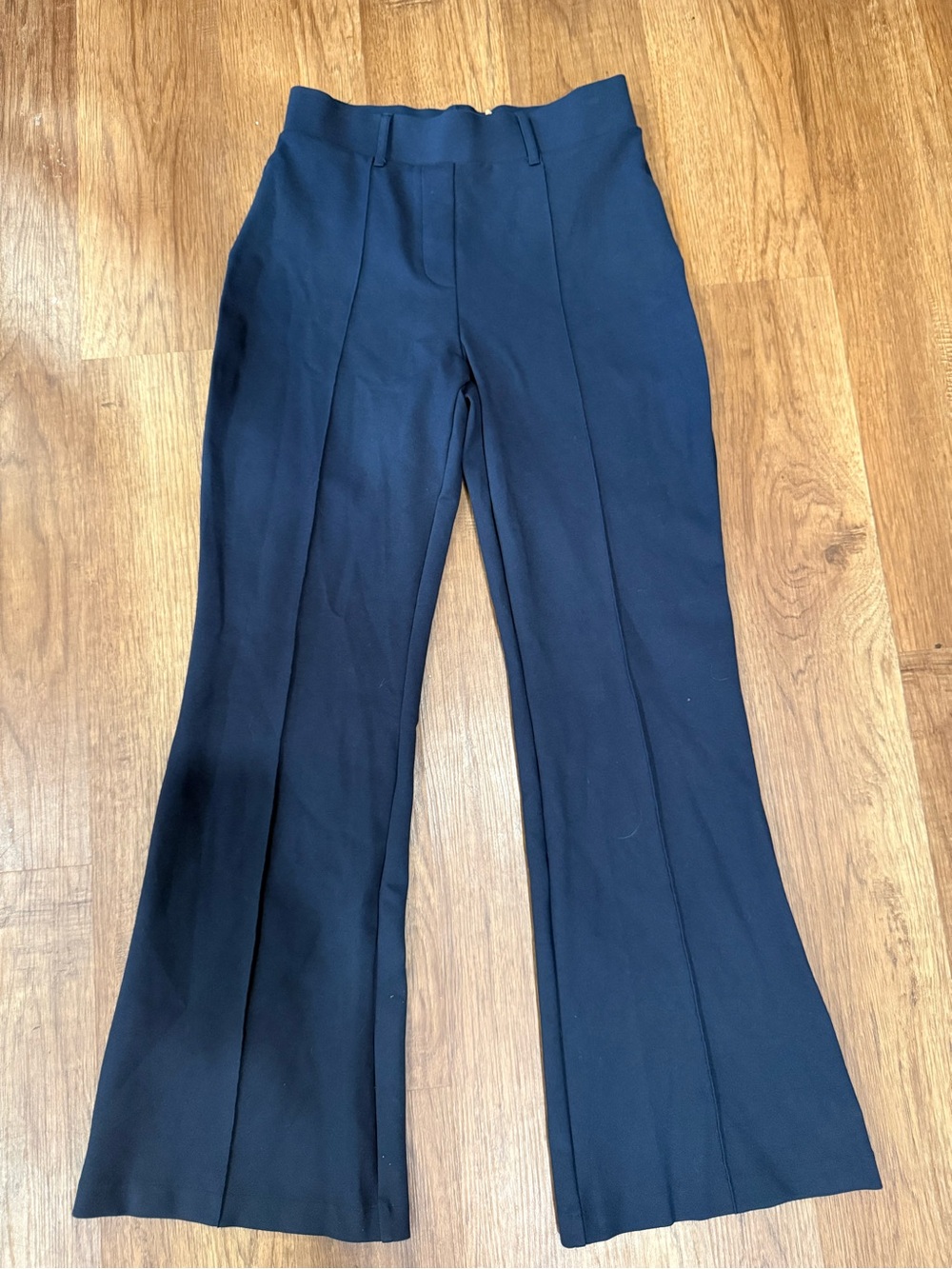 Quince Dark Navy Mid-Rise Flared Trousers